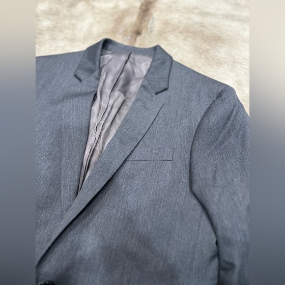 The Blk Tux 38R Tollegno 1900 Gray Suit Jacket Blazer 100% Merino Wool Italy - Picture 3 of 11